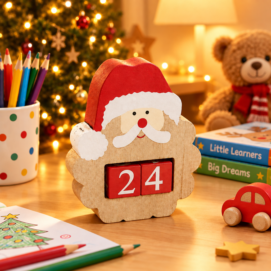 Wooden Santa Christmas Countdown