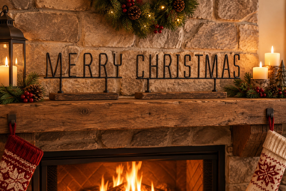 Black Metal Merry Christmas Sign