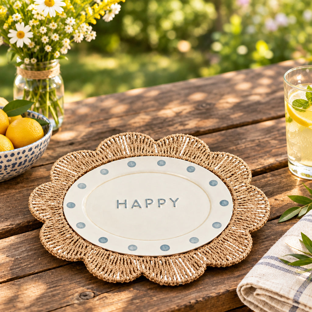 Happy Woven Platter Set