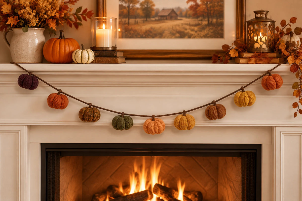 Harvest Knit Pumpkin Garland