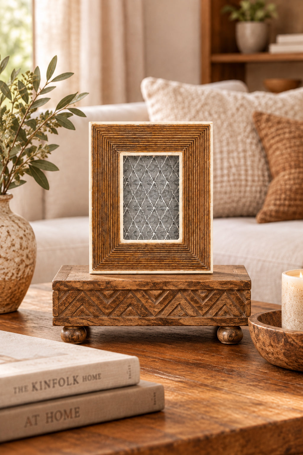 Mango Wood And Bone Frame
