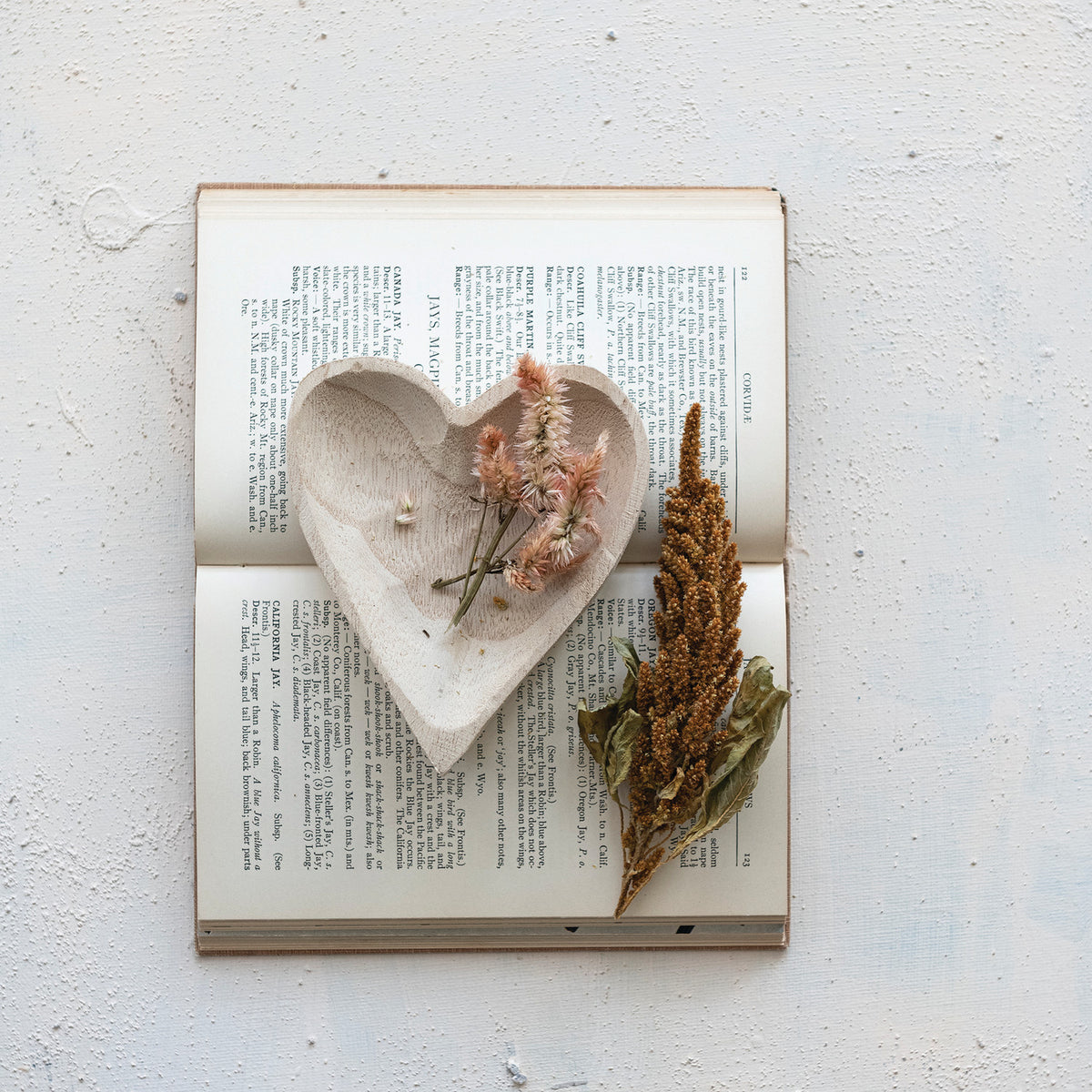 Carved Paulownia Heart Shaped Dish