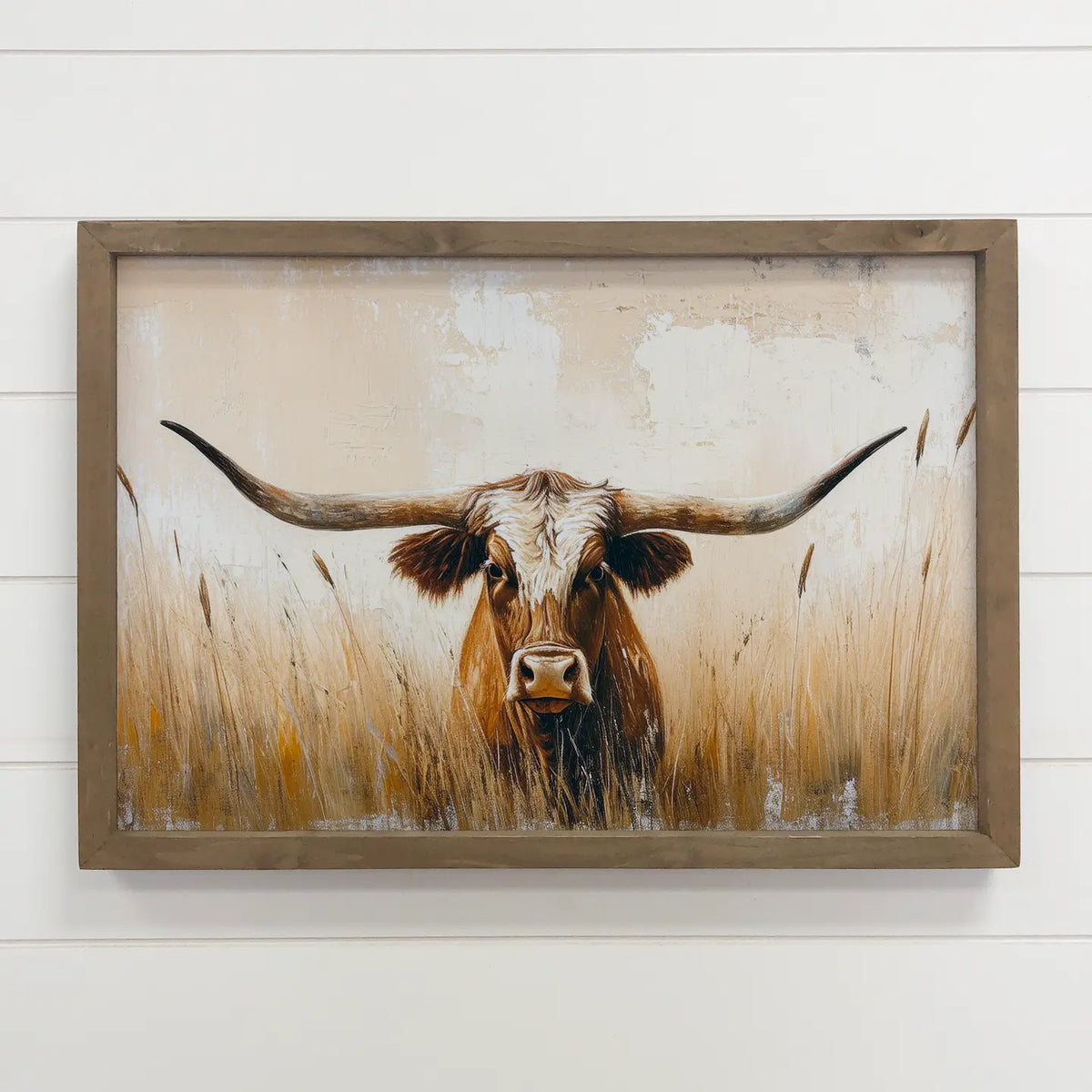 Texas Long Horn Cow Canvas Art