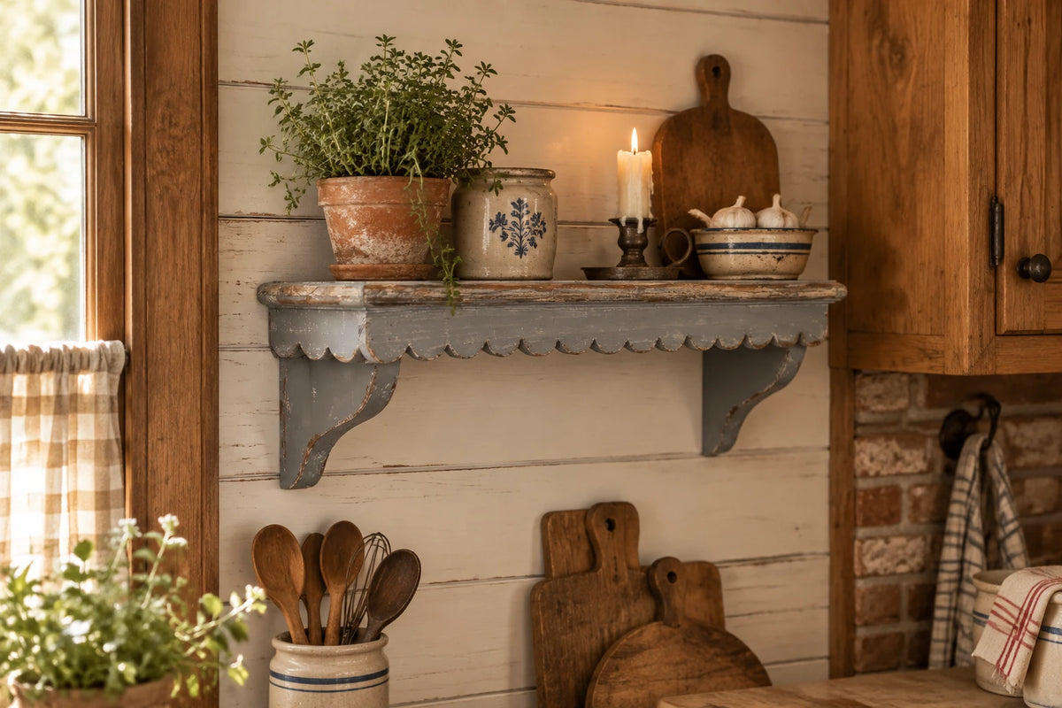 Scalloped Edge Grey Shelf