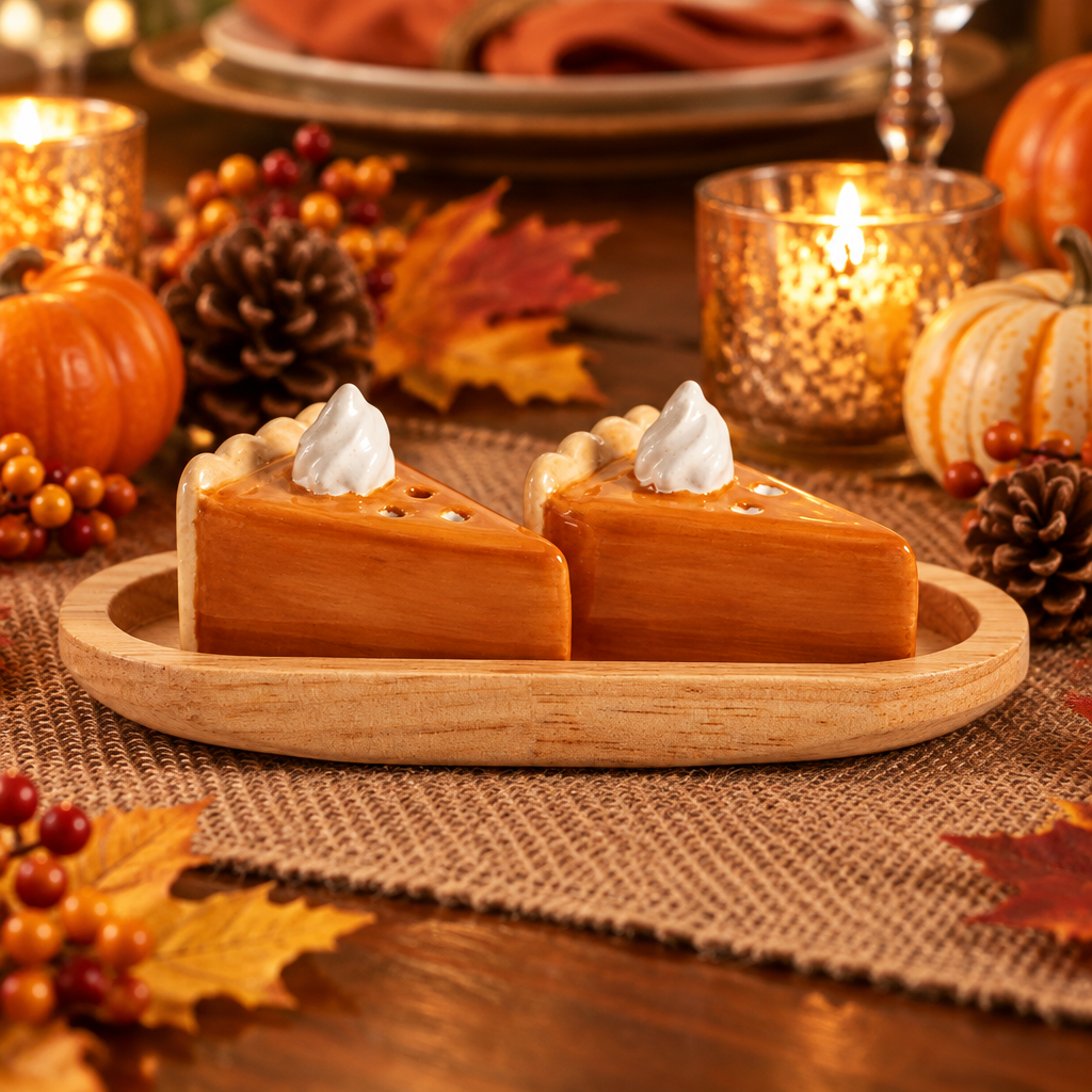 Mini Thanksgiving Pumpkin Pie Salt And Pepper Set
