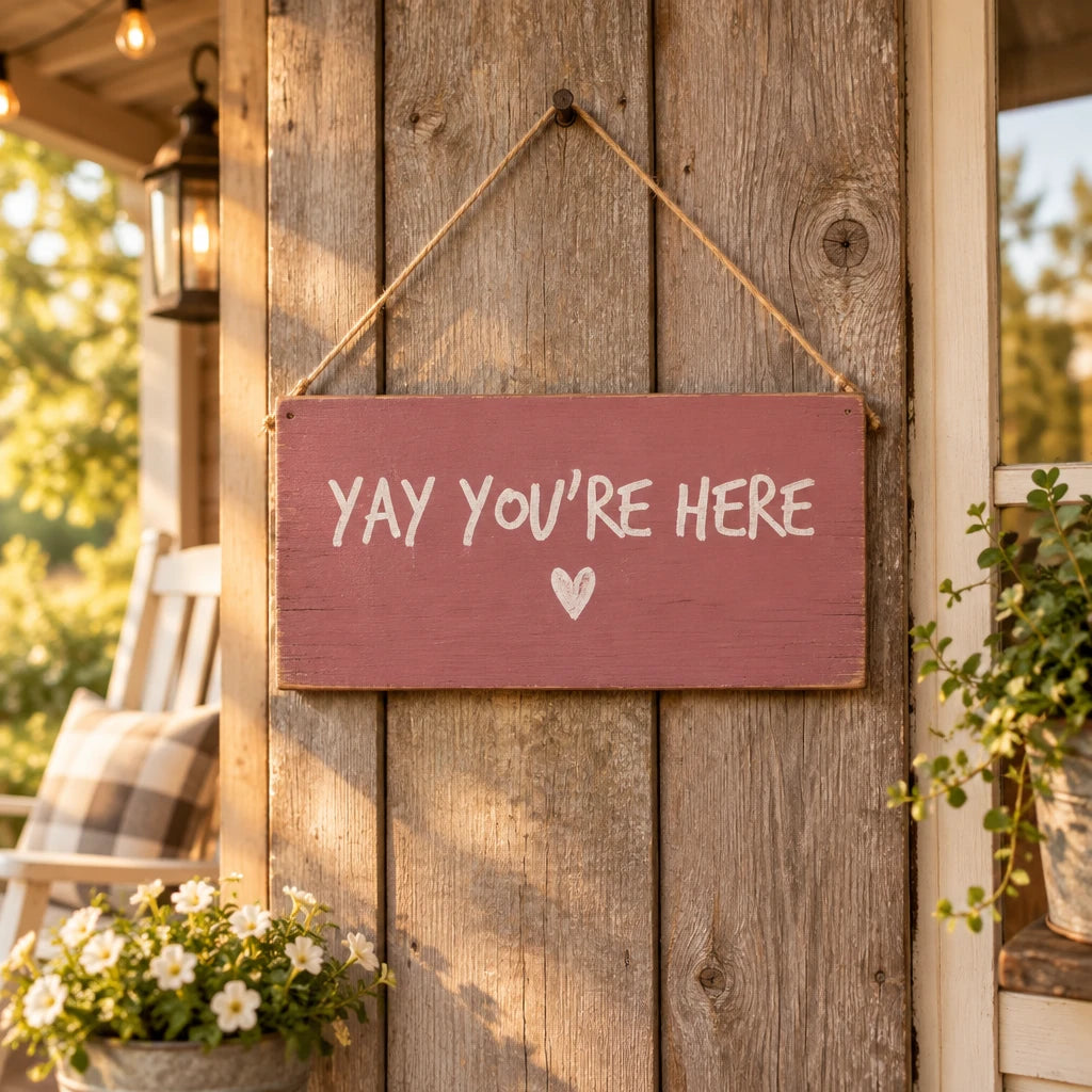Yay You're Here Twine Sign