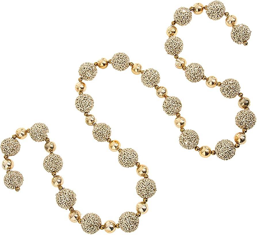 Glittered Gold And Silver Ball Garland