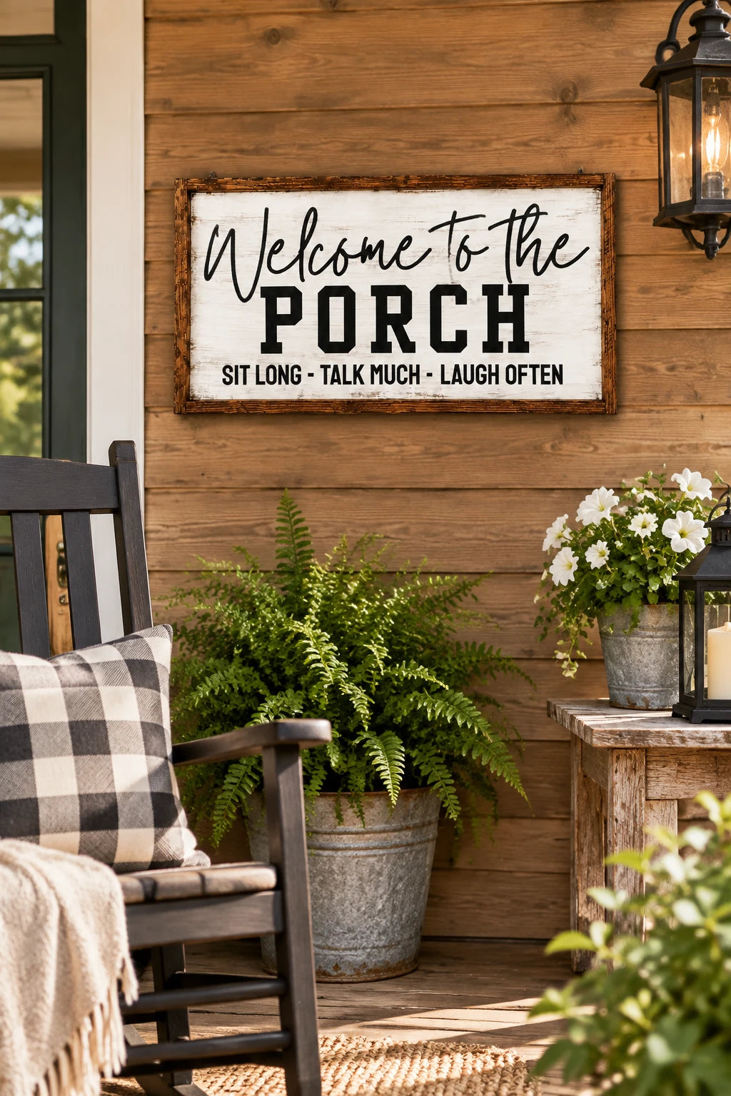 Welcome To The Porch Farmhouse Wood Sign