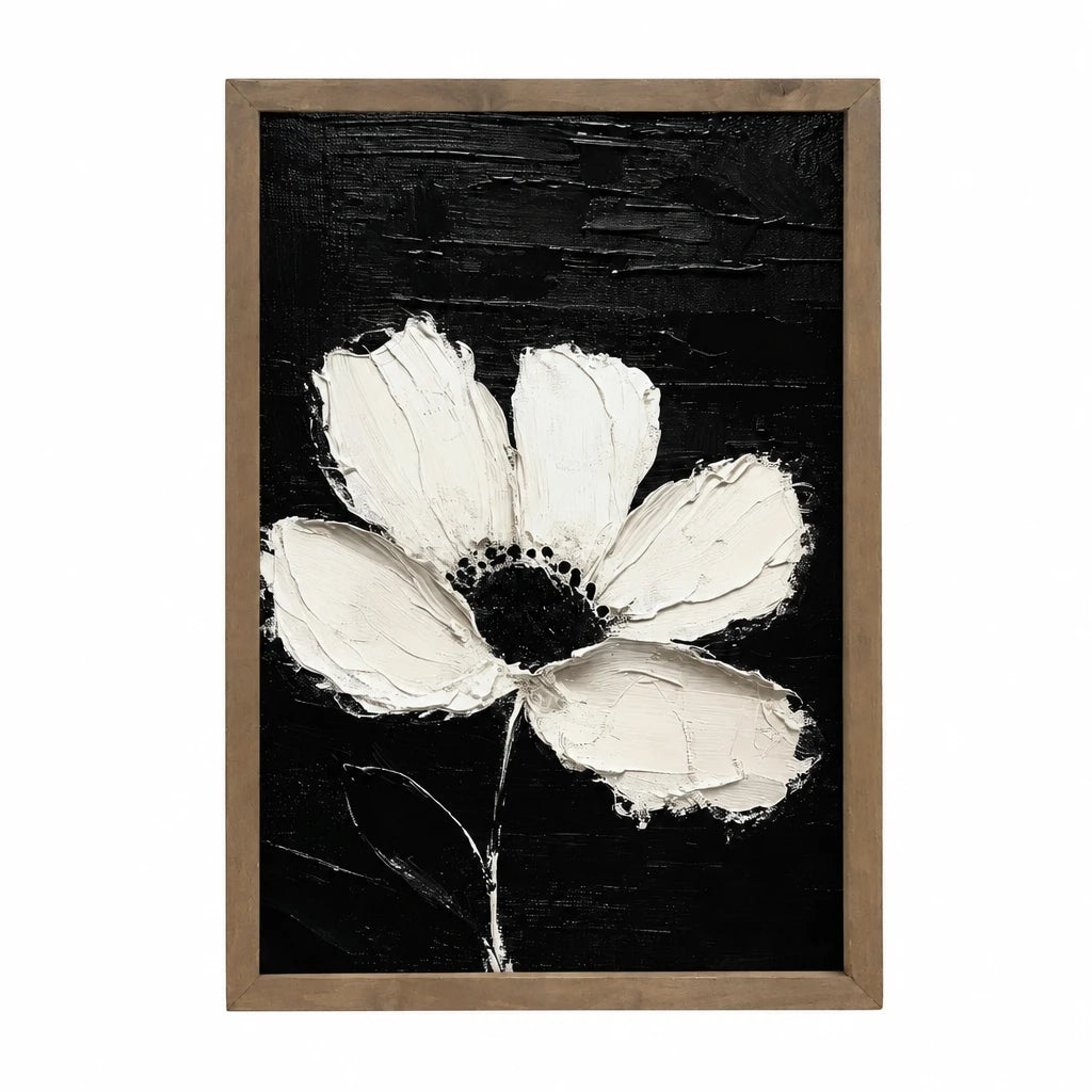 Black And White Single Flower Art