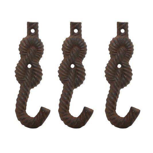 Cast Iron Decorative Wall Hooks Set Of Three