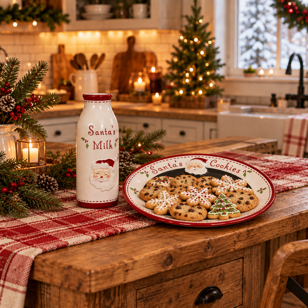 Santa Milk And Cookie Set