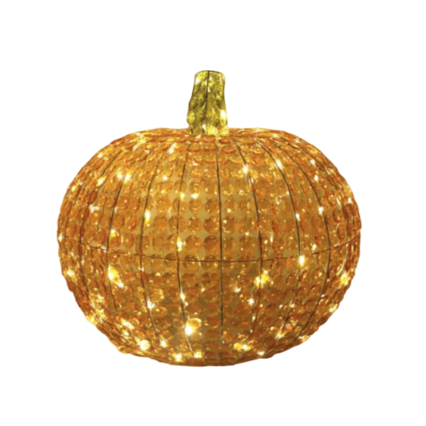 Crystal Lighted Orange Pumpkin