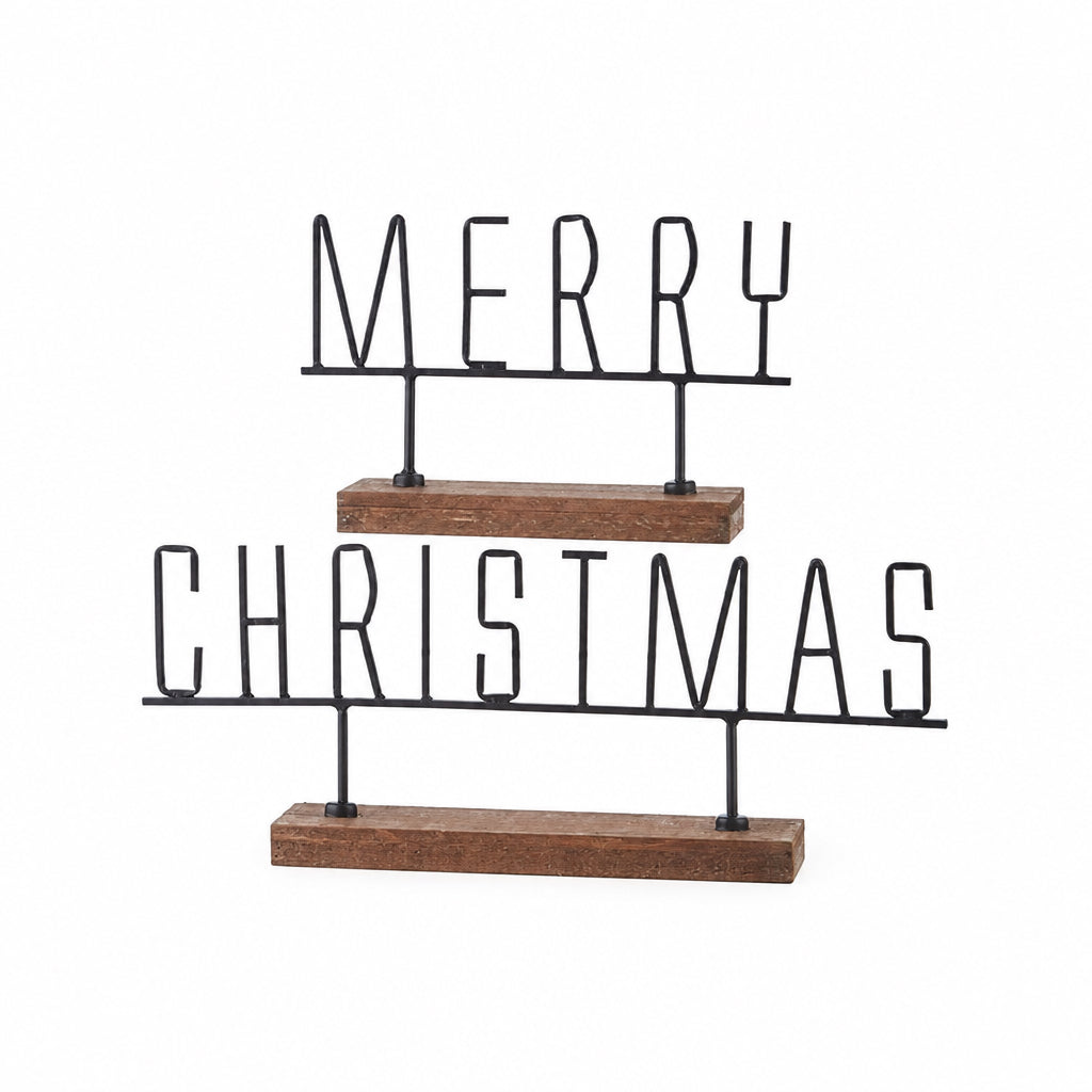 Black Metal Merry Christmas Sign