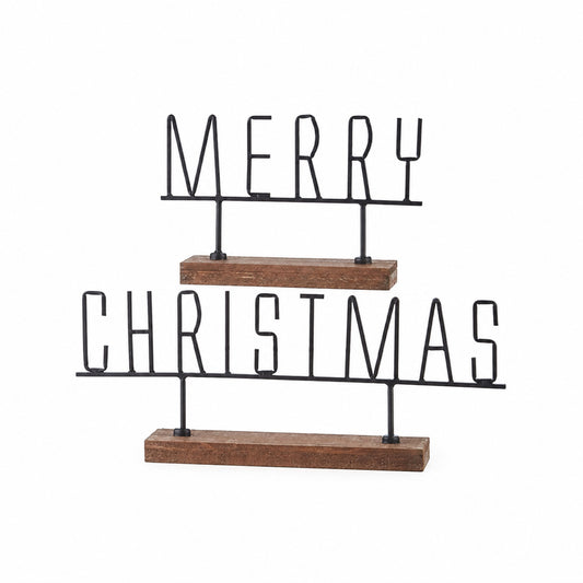 Black Metal Merry Christmas Sign