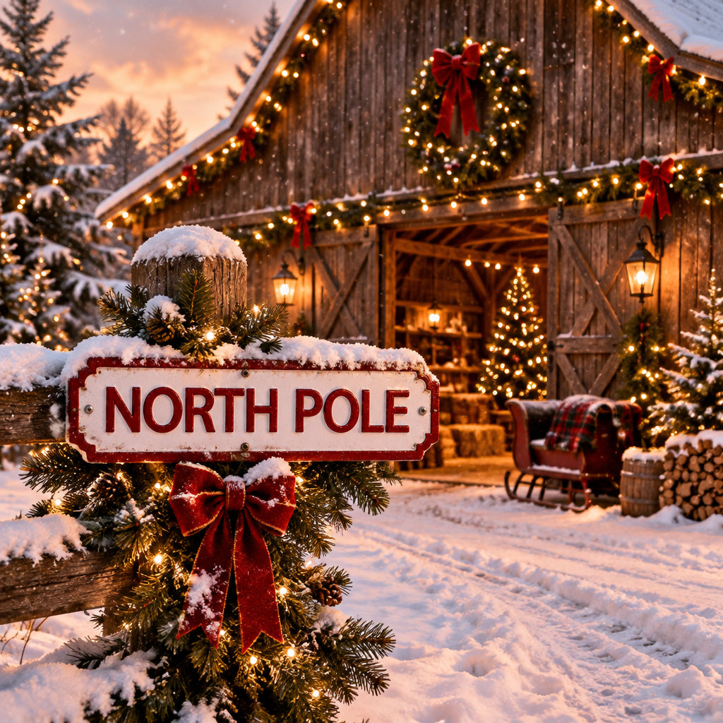 Metal North Pole Sign