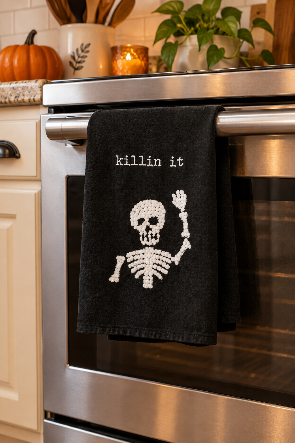 Halloween Skeleton Tea Towel