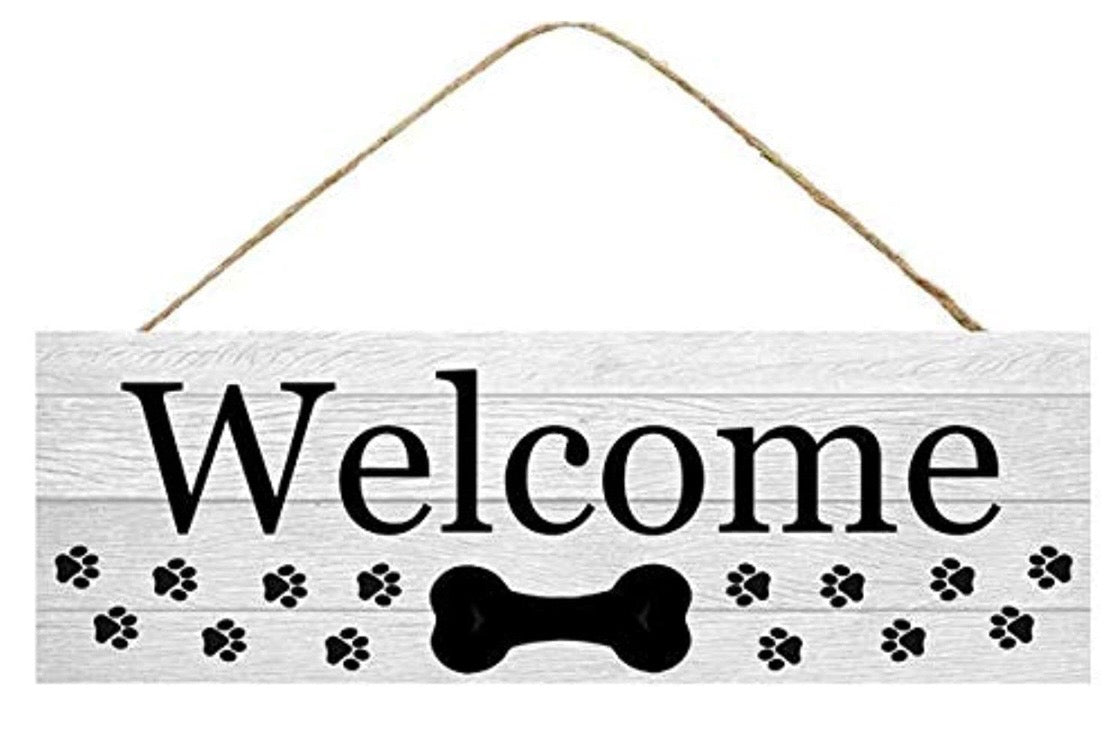 Welcome Dog Bone Sign