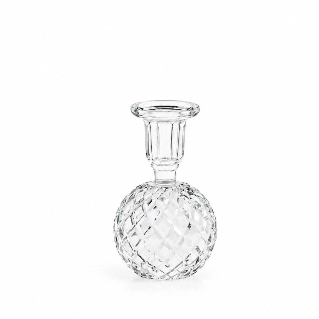Cut Glass Taper Candle Holder Small
