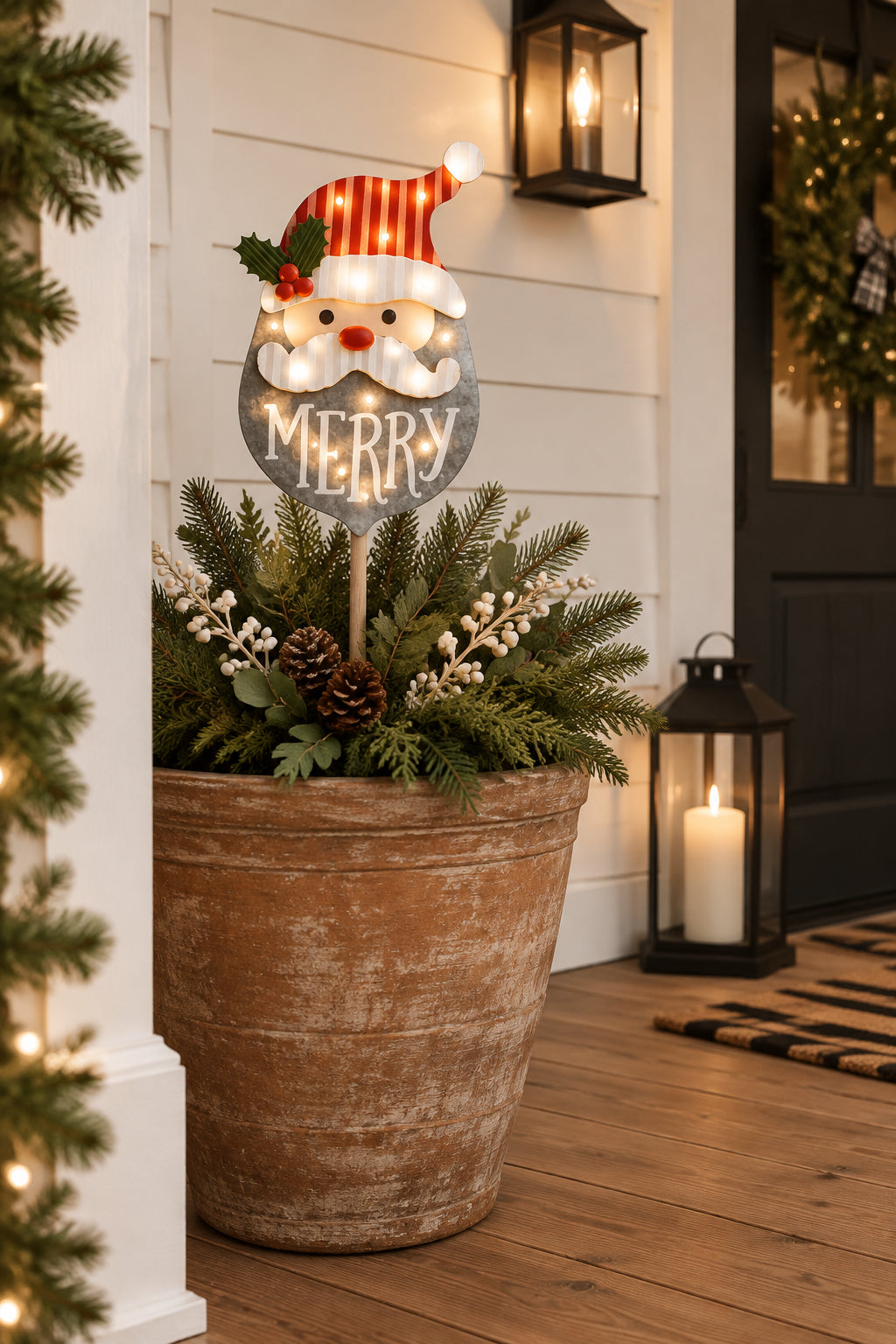 Santa Light Up Yard Stake