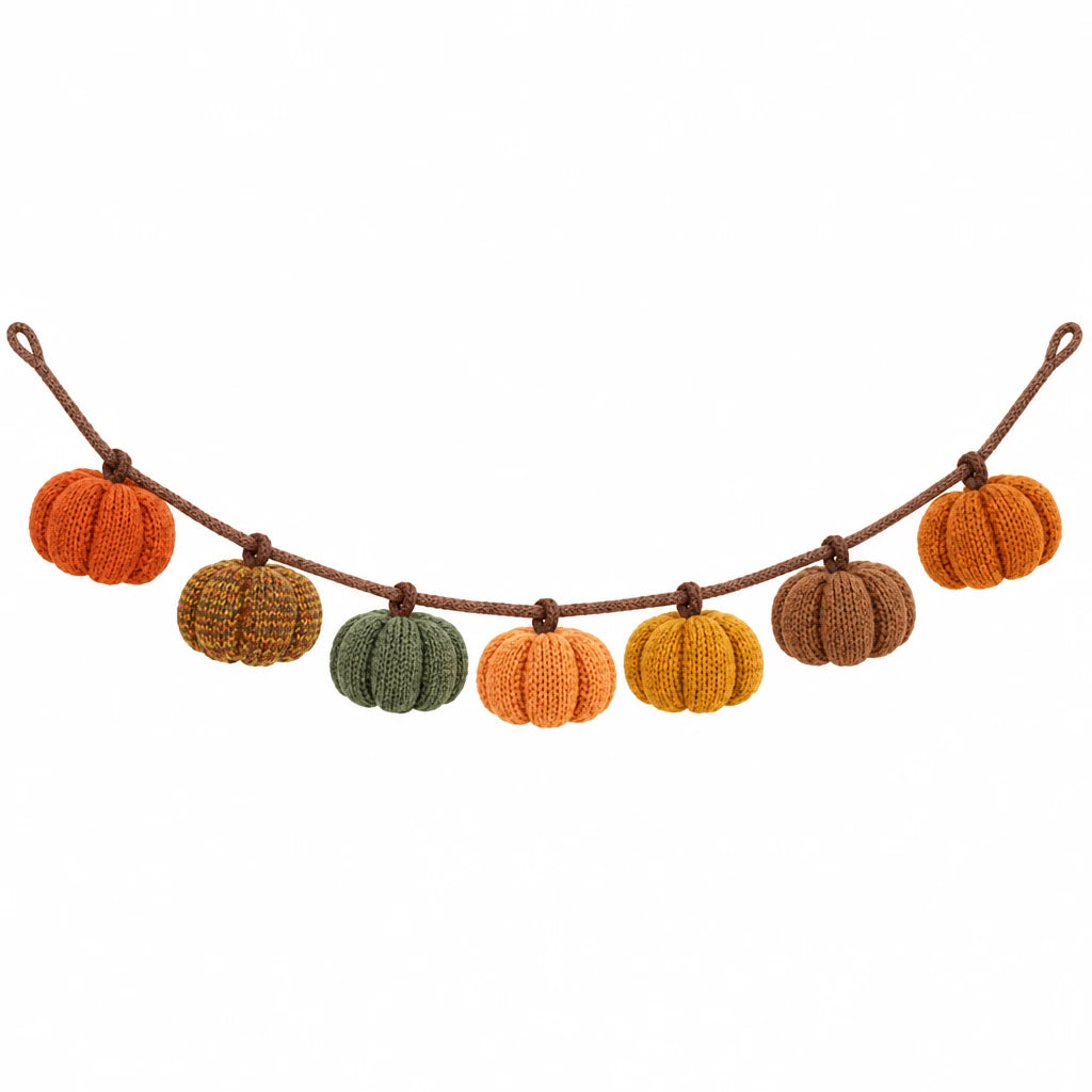 Harvest Knit Pumpkin Garland