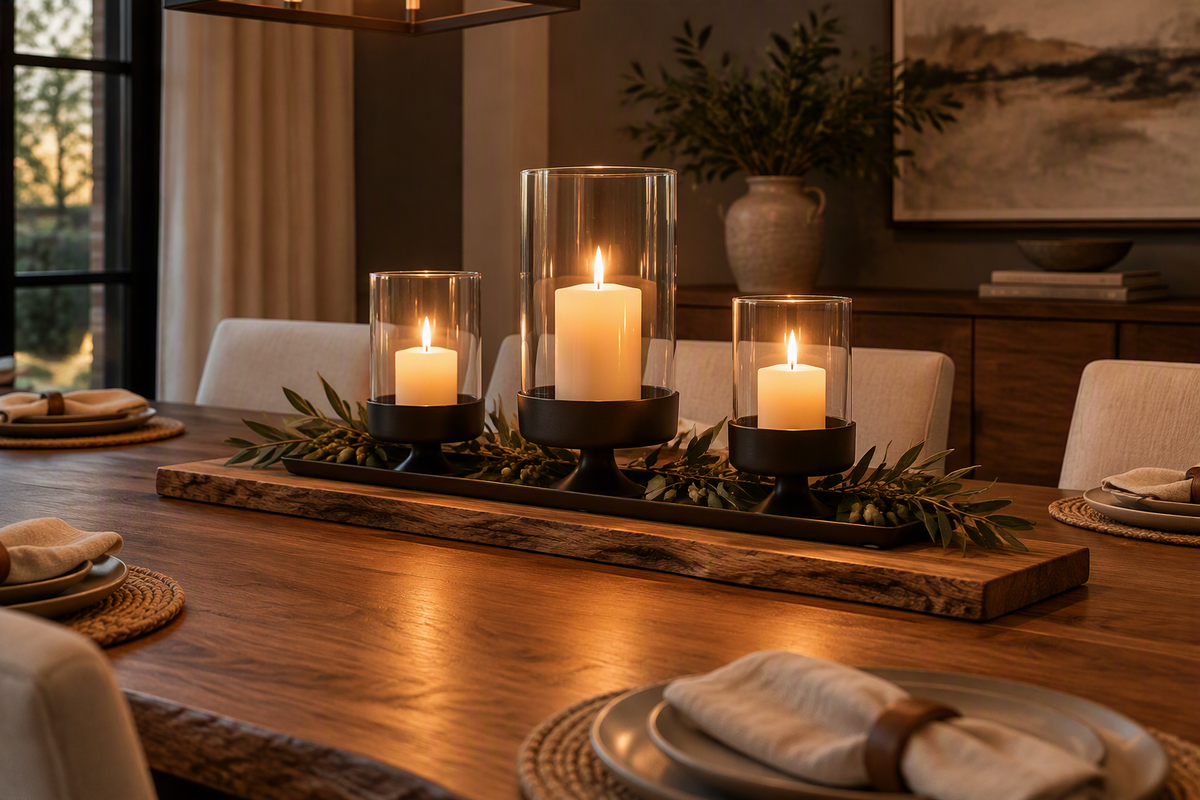 Hurricane Candle Center Piece