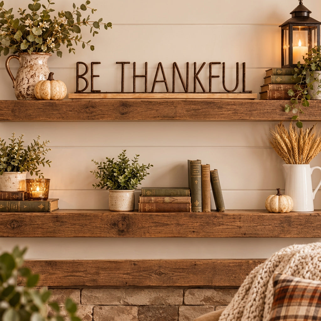 Be Thankful Mantel Sign