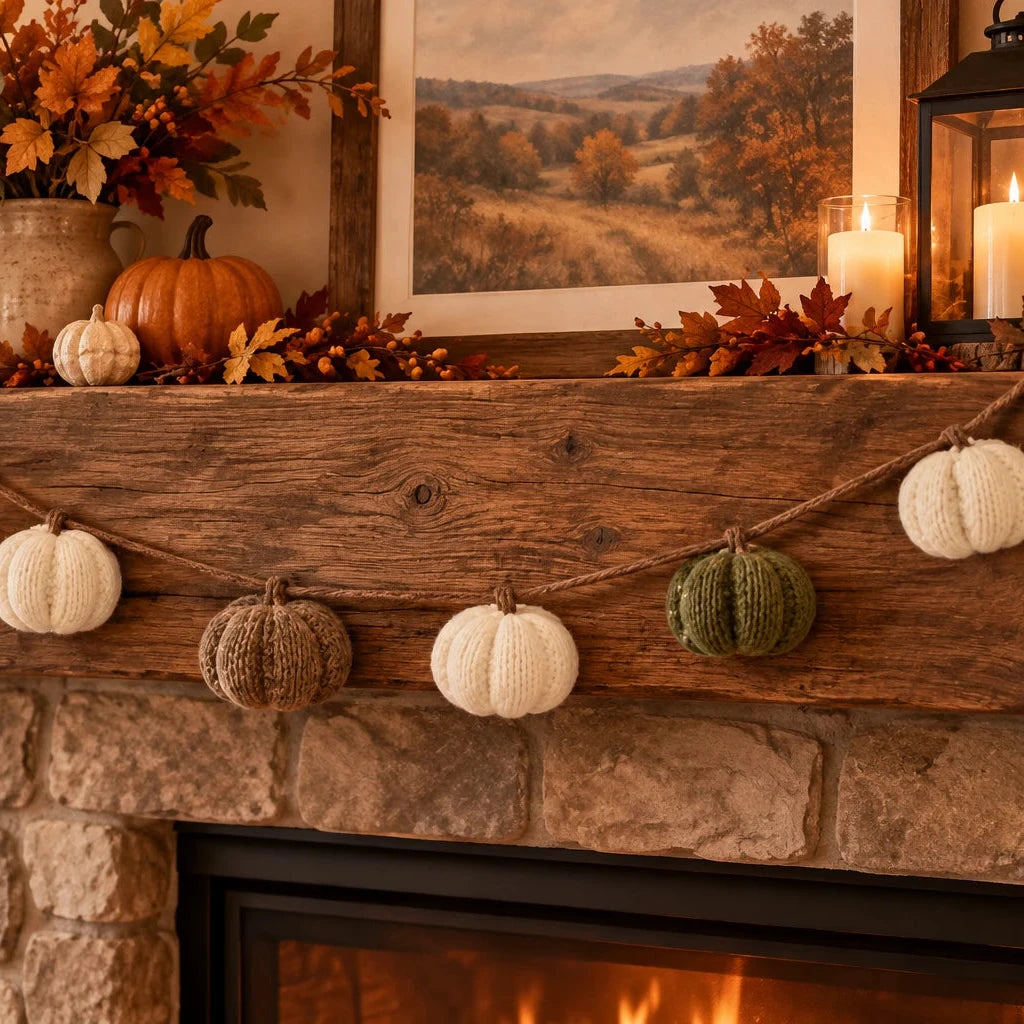 Fall Knit Pumpkin Garland