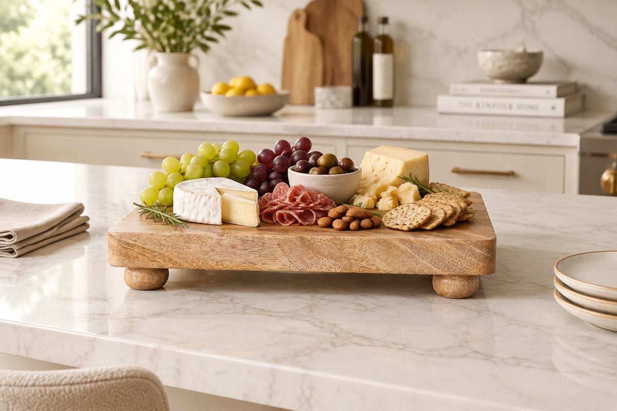 Mango Wood Footed Cheese/ Serving Board
