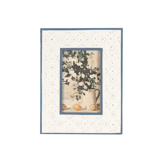 Resin Stamp Cream And Blue Picture Frame