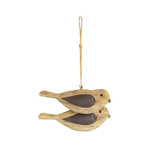Hanging Carved Birds With Pillowed Wings